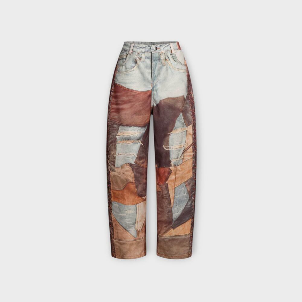 Micas Patchwork Art Print Jean Pants – NWT, Size XL